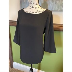 Ann Taylor LOFT Black Bell Sleeve Top